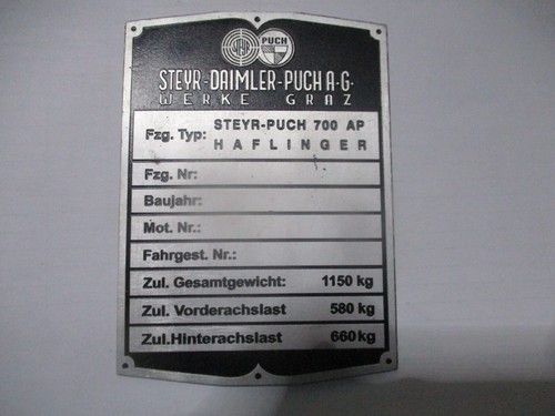 Targa steyer puch - steyer, haflinger