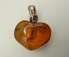 Ciondolo cuore ambra baltica - cuore,
