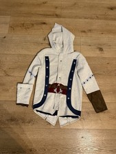 Giacca Spirt Halloween Assassins Creed Ezio Teen Taglia Large Grigio Felpa con Cappuccio