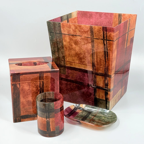 Set accessori bagno plaid