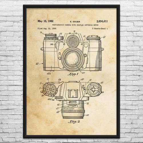 Brevetto fotocamera wall art - fotocamera,