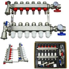 Collettore Impianto Riscaldamento Acqua Pavimento Distributore Acqua Domestico Acciaio 6 Rami Se