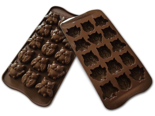 Stampo choco gufi silicone - in,