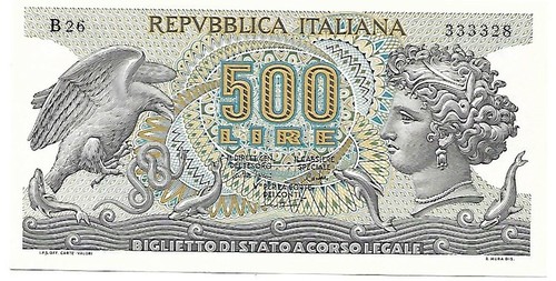 Banconota 500 lire - banconota, aretusa 