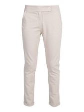 Frenetika Pantaloni donna a vita bassa con risvolto - beige