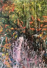 Dipinto a Mano.  Submerged Worlds Collection. 50 x 70 cm Tecniche miste su tela