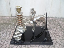Lampada da Tavolo FUNZIONANTE Vintage con Cerbiatto Calendario e pennino