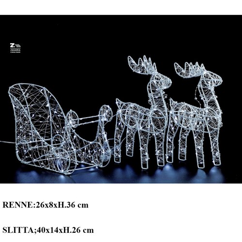Renne con slitta natalizia - renne,