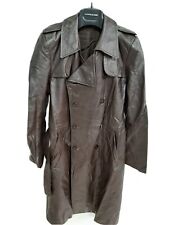 Scotch horse giubbotto jacket cappotto coat doppiopetto pelle uomo tg S brown 