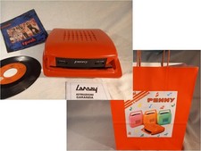 Mangiadischi Penny rosso con dischi, manuale e busta regalo