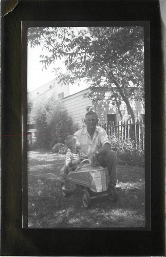 C1950 rppc uomo - bambino, in