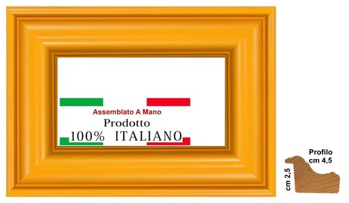 Cornice legno gialla ocra a - legno,