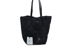 Autentica borsa a tracolla MONCLER XANDER TOTE LARGE nylon pelle nera 3633M