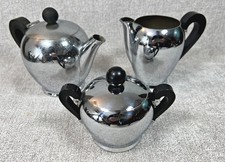 ALFRA CARLO ALESSI SERVIZIO BOMBÉ TEIERA LATTIERA E ZUCCHERIERA DA 4 VINTAGE