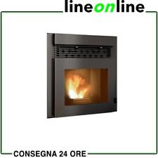 Inserto camino a pellet 11 kW Punto Fuoco Alessio grigio siliconico