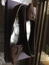 Scarpe Donna Originali Prada Camoscio Color Ebano N. 37