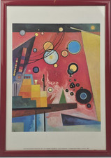 Kandinsky Schweres Rot Stampa Poster Riproduzione 1990 In Cornice Astratto !!!!