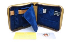 RAID Flight Instruments astuccio porta orologio pelle beige e accessori. NUOVA!