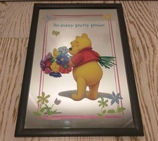 QUADRO QUADRETTO A SPECCHIO-WALT DISNEY-WINNIE THE POOH-MIRROR PICTURES-VINTAGE
