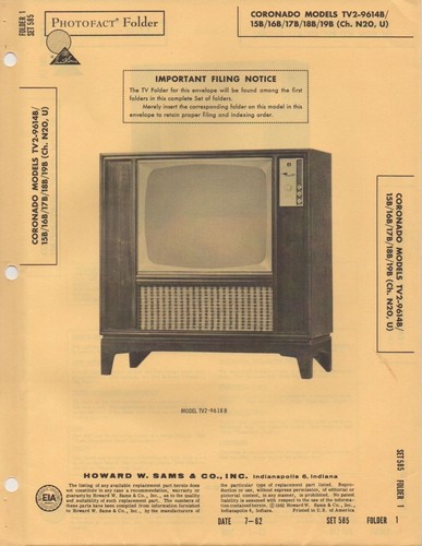 1962 coronado tv2 9614b - 1962, tv2-9614b
