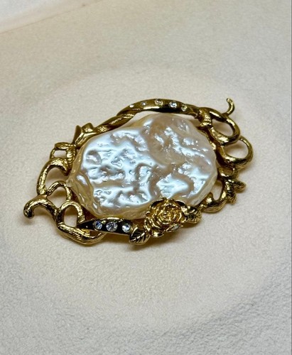 Spilla vintage oro - , perle