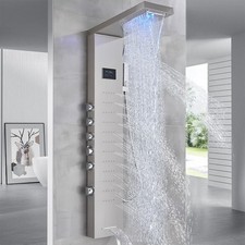 LED Pannello Colonna Doccia idromassaggio acciaio inox doccetta cascate soffione