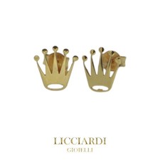 Orecchini donna corona oro giallo 18kt