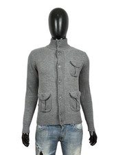 Blauer Cardigan Lana Grigio Uomo Slim Taglia Taglia XS Maglione collo alto