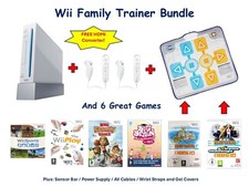 Pacchetto Nintendo Wii Family Trainer più convertitore HDMI