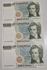 BANCONOTE ITALIA 5000 LIRE