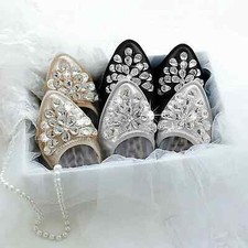 ballerine mocassini pelle sintetica strass comode silver oro nero morbide 9805