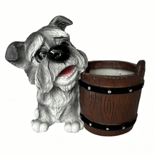 Scultura cane con botte - cane, resina