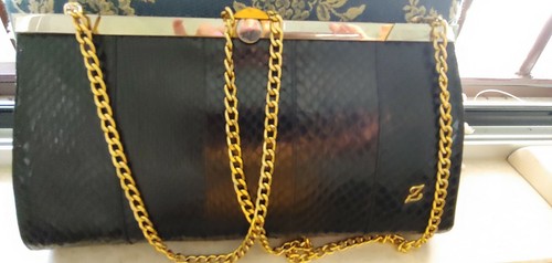 Borsa rettile nera con - borsa,