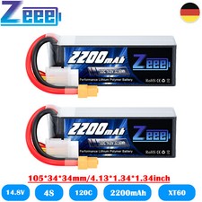 2x Zeee 14.8V 4S Lipo batteria