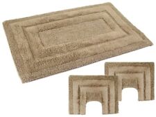 Set Tappeto bagno antiscivolo cotone 3 pezzi Sirio Tinta unita PHp