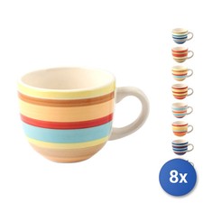 8x Tazze Tè 100 Righe
