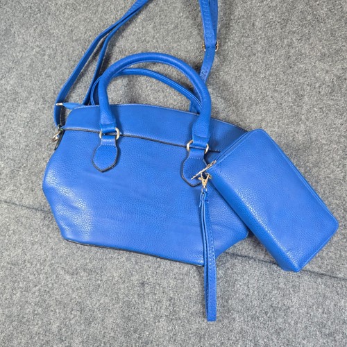Borsa mano ecopelle blu - borsa, in