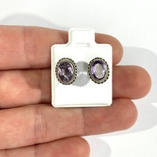 orecchini a perno ametista naturale italiana vintage