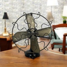 Antico Ventilatore Marelli Milano Nero Vintage Epoca Inizi 900 Con Cavo Bianco