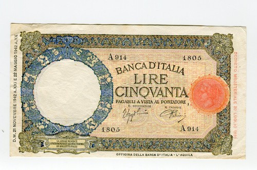Banconota lire lupetta - banconota, 50