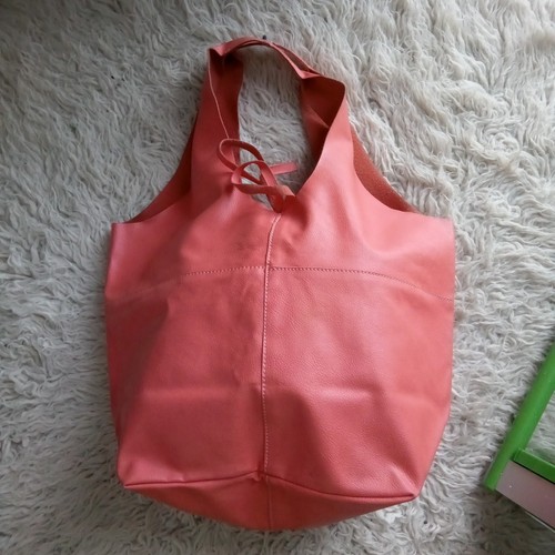 Shopping bag pelle rosa - shopping,