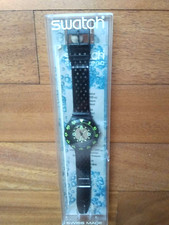 Orologio Swatch Scuba 200, SDB 102 Black Wave USATO con cinturino da cambiare