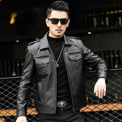 2025 giacca pelle uomo - pelle, slim