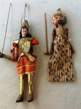 COPPIA LOTTO DI DUE MARIONETTE ANTICHE INCOMPLETE PER I PEZZI O RESTAURO