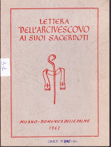 Lettera dell arcivescovo - lettera, ai
