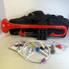 pTrumpet Tromba in Plastica Rossa con Sacchetto Gig Boccaglio 5C Kit Pulizia Olio Grasso