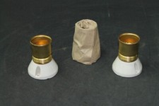 1 X Vecchia Porcellana Lampada In Ottone Vintage Art Deco