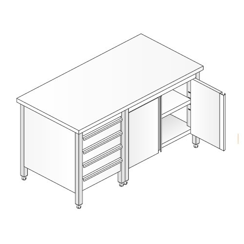 Tavolo 140x50x85 acciaio inox
