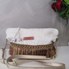 borsa tracolla donna Tessuto Artigianale Al Telaio Con Decoro A Rilievo 