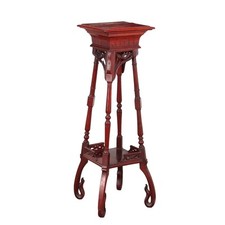 Trespolo Liberty Antico Noce Arrossato Portavaso XIX Secolo Originale